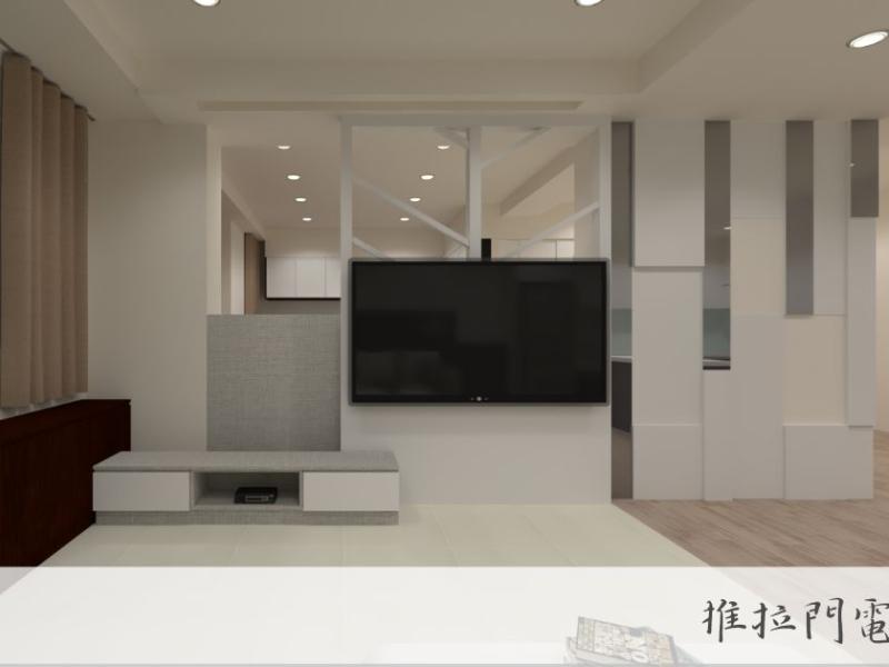 推拉門電視牆