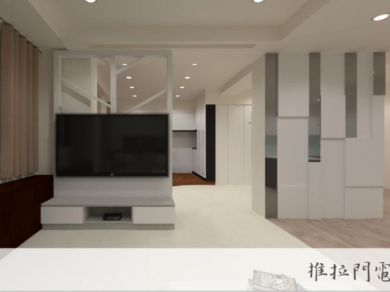 推拉門電視牆