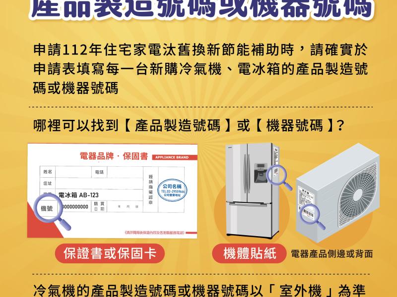 4.產品型號或機器號碼